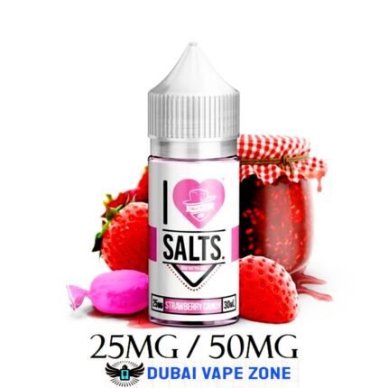 I Love Salts by Mad Hatter E-Juice is a revamped blend of mythical blue raspberries touched with a hint of menthol to create a powerful nicotine salts formulation that will revive the spirit. Saltnic Dubai LOVE SALT E-LIQUID Features: VG/PG: 50/50 Bottle Size: 30ml. Nicotine Strengths: Available in 25mg  or 50mg  nicotine strengths. Contains: Nicotine, Vegetable Glycerin, and Propylene Glycol Mad Hatter I Love Salt Review From the Mad Hatter Juice line, Spearmint By I Love Salt E-LIQUID Mad Hatter nicotine salt is a sweet and minty treat for anyone who loves to chew gooey gum for hours at a time. The cold menthol chills your whole mouth while the punch of sugar acts like a present for your sweet tooth. Not for use in sub-ohm devices 30ml of liquid Available in 25mg and 50mg nicotine concentration Salt nicotine is more efficient and less harsh to vape Leaves you feeling cool and refreshed with a minty blast Contains nicotine, vegetable glycerin, and propylene glycol   I LOVE SALTS BY MAD HATTER  ALL FLAVOR Spearmint Gum – fresh, icy spearmint that will tingle your tongue with a menthol flavor like gum Juicy Apples – Glorious of freshly-picked apples that are beyond crisp and refreshing Fruit Cereal – The most magnificent reproductions of sugary, fruity cereal that has been soaked in creamy, cold milk Grappleberry – Fresh blueberries bursting with sweet and tangy goodness of grapes and apples to satisfy your thirst Strawberry Candy – Sweet and tangy strawberry flavor infused with sugary taffy that sticks to your sweet tooth long after the vapor has left your mouth Sweet Tobacco – Smooth, rich tobacco flavor with the addition of nutty sweetness
