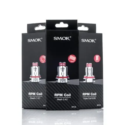 SMOK RPM REPLACEMENT COILS SMOK RPM Replacement Coils Features: 0.4 ohm RPM Mesh Coil - rated at 25W 0.6 ohm RPM Triple Coil - rated at 25W 1.0 ohm RPM SC Coil - rated at 14W 1.2 ohm RPM Quartz Coil - rated at 12W : Coils Type: 0.4 ohm RPM Mesh Coil - rated at 25W 0.6 ohm RPM Triple Coil - rated at 25W 1.0 ohm RPM SC Coil - rated at 14W 1.2 ohm RPM Quartz Coil - rated at 12W [3:58 pm, 19/04/2023] My Number: What is a rpm coil? Smok RPM Coils - 5PK The Smok RPM replacement coils are designed to increase flavour and vapour production across a large range of Smok kits. These coils are designed for MTL and DTL vaping. This pack of five comes in five different variants - DC MTL 0.8ohm, SC 1.0ohm, 0.4ohm Mesh, Triple 0.6ohm, Quartz 1.2ohm and RBA. [3:59 pm,  What are RPM coils good for? The RPM Triple Coil 0.6ohm coil is a triple coil that boosts vaping production, helps with ramp-up time and vapor temperature that is compatible with lower nic strengths, and has a 25W operating range.  What is the best coil for flavor? The best ones to go for flavour wise are clapton, titanium (if you prefer vaping with TC mode) or an Alien coil. The sweet spot for getting a balance of vapour and flavour is around 0.3ohms. Depending on your coil choice you'll want to up the wattage from anywhere between 50 and 100 watts.