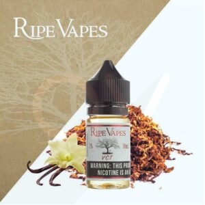 RIPE VAPE VCT SALT 30MG & 50MG ALL FLAVORS Ripe Vape VCT Salt Handcrafted Saltz takes one of the best-selling E-Liquids of all-time and infuses it with high-quality nicotine salts. The result is a more satisfying experience that provides you with delectable tobacco flavor as well as that high dose of nicotine that you desire. The creamy vanilla custard adds a nice touch to it Each inhale provides you with the nutty, smooth taste of high-quality tobacco. Then, a stream of exquisite custard rushes across the tongue. On the exhale, you’ll enjoy the tobacco’s sweetness as the creaminess of the custard soaks into the taste buds. Ripe Vape vct Salt arrives in a small bottle with a nice throat hit base of 50/50 VG/PG. Simply put, this is a must-have Ripe Vapes delight for any tobacco lover who has a serious sweet tooth. RIPE VAPE VCT SALT Flavor profile: Key Lime Cookie- Wonderful sweet/tart notes of key lime, commingled with the flavor of warm baked cookies. Summer Vibes- A delicious tropical blend of strawberries and coconut with a hint of banana and twist of lime. VCT Bold- Strong tobacco flavor with a mild notes of vanilla custard creaminess. VCTs Noir- Is a deliciously smooth Vanilla, Custard, and Tobacco blend with hints of toasted almond and touch of chocolate. VCTs Coconut- A deliciously smooth Vanilla, Custard, and Tobacco blend with hints of toasted almond and touch of coconut. VCT Strawberry- Is a smooth Vanilla, Custard, and Tobacco blend with hints of toasted almond and touch of strawberry. Watermelon Freez- Is a cold and refreshing desert salt nicotine flavor that consists of shaved ice that’s been generously drizzled with watermelon syru Key Lime Cookie- Wonderful sweet/tart notes of key lime, commingled with the flavor of warm baked cookies. Our Ripe Vapes VCT flavor 