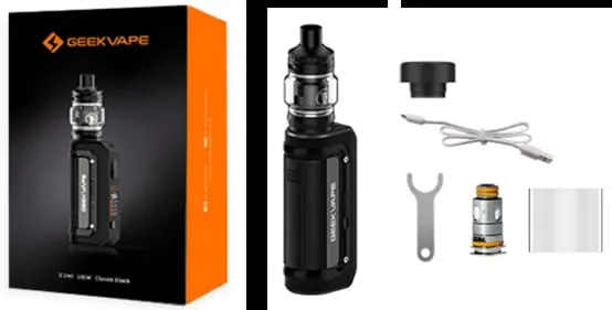 Geek Vape M100 Aegis Mini 2 Starter Kit, featuring IP68 rating, integrated 2500mAh battery, and is paired with the Geek Vape Z Nano 2 Tank. Constructed from durable zinc-alloy, the chassis of the Geek Vape M100 Kit is lightweight and portable, utilizing an integrated 2500mAh battery to deliver substantial power to the Geek Vape Z Nano 2 Tank. Equipped with a wattage output range between 5-100W, the Aegis Mini 2 Kit can be paired with a myriad of tanks and rebuildable atomizers on the market but comes paired with the Z Nano 2 Tank. Utilizing the Geek Vape B Coil Series, the Aegis Mini 2 Starter Kit can deliver delicious flavor from your favorite eJuice.Geek Vape AEGIS MINI 2 Starter Kit Features: IP68 Rating – Water, Dust, and Shock Proofing Dimensions – 136.5mm by 39.3mm by Integrated 2500mAh Battery Wattage Output Range: 5-100W Max. Voltage Output: 8.5V Resistance Range: 0.1-3.0ohm Zinc-Alloy Chassis Construction Intuitive Firing Button 1.08″ OLED Display Screen Two Adjustment Buttons “A-Lock” Accidental Press Protection Short-Circuit Protection 10S Cutoff Protection Over-Heat Protection Over Current Protection Over-Charging & Discharging Protection Anti-Dry Protection – TC Mode Only Threaded 510 Connection Type-C USB Port Available in Silver, Grey, Navy Blue, Red, Rainbow, and Classic Black Geek Vape Z Nano 2 Tank Features: 22mm Diameter 3.5mL Bubble Glass Capacity Pyrex Glass Reinforcement Stainless Steel Tank Construction Threaded Top Fill System Top Airflow Control Ring Geek Vape B Coil Series 0.2ohm B Coil 0.6ohm B Coil Press Fit Coil Installation Threaded 510 Connection Available in Black, Silver, Blue, Rainbow Includes: 1 Aegis Mini 2 Mod 1 Geek Vape Z Nano 2 Tank 1 0.2ohm B Coil 1 0.6ohm B Coil 1 Drip Tip 1 Coil Tool 1 Spare Parts Pack 1 Replacement Glass 1 USB Type-C Cable