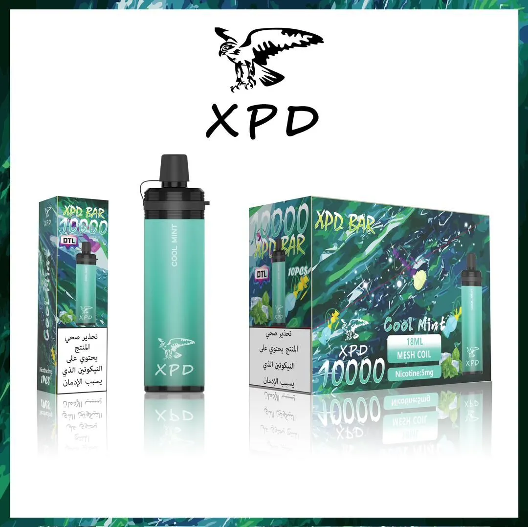 : The XPD Bar 10000 puffs features a sleek and stylish design, with a slim, lightweight profile that makes it easy to carry in your pocket or purse. It comes in a variety of flavors to suit any taste, including fruity, minty, and dessert-inspired options. This product is made with high-quality materials and features a durable construction that ensures a smooth and satisfying vaping experience. It is also equipped with a reliable and easy-to-use draw-activated firing mechanism, making it simple and intuitive to use. Overall, the XPD Bar 10000 puffs is a great choice for vapers who want a convenient and hassle-free way to enjoy their favorite flavors on the go. With its long-lasting battery and easy-to-use design, it’s the perfect solution for anyone who wants a reliable and satisfying vaping experience. Product Features: Capacity 18ml Flavors 15 9500mAh Rechargeable Battery Adjustable Airflow We are offering the latest in Disposable vape device, Premium E-liquids . [11:09 am, 27/04/2023] vape Shop: Brand Name: XPD BAR DTL Device - 10000puffs Have mesh coil Filter 18 ml Nicotine :5% (50mg) Available flavour Strawberry watermelon Energy dirnk Mango Aloe Grape Strawberry babbul gum Dubal apple Lush ice Black berry Mix berry Cool mint Strawberry ice Strawberry kiwi Passion fruit Kiwi passion fruit guava