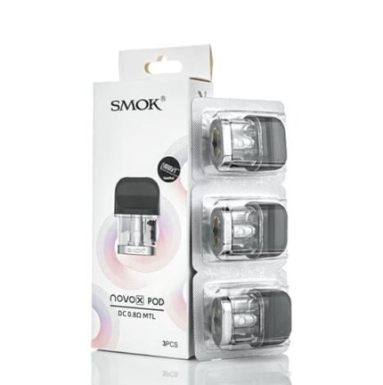 SMOK NOVO X REPLACEMENT PODS The SMOK Novo X Replacement Pod is for the sleek and slim SMOK Novo X Pod System. These replacement pods have a 2ml e-liquid capacity and a magnetic base, for simple plug-and-play use. There are two variants to choose from first off is the Novo X 0.8 ohm Meshed Pod. This coil is intended for users that enjoy a flavorful loose MTL style vaping experience and features a Mesh coil integrationSMOK NOVOThese replacement pods feature a magnetic and friction fit connection are designed for MTL or DL style vaping, respectively.Novo X Replacement Pods, featuring a 2mL refillable capacity, silicone stoppered side fill system, and utilizes an integrated 0.8ohm DC MTL Coil. This listing is for one pack of (3) Three SMOK Novo X Replacement Pods Product Specifications Novo X Replacement Pod Refillable 2ml E-Liquid Capacity Whistle Drip Tip Novo X 0.8 ohm DC MTL Pod 0.8 ohm Resistance Dual Coil Integration Mouth to Lung Novo X 0.8 ohm Meshed Pod 0.8 ohm Resistance Mesh Coil Integration Mouth to Lung Silicone Stopper Proprietary Connection Plug and Play Connection Gold Plated Contacts Pod Acts as Drip Tip Product Includes One Pack of Three (3) NOVO X Replacement Pod