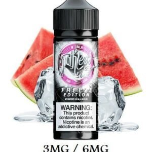 RUTHLESS FREEZE E-JUICE 120 ML  Edition By Ruthless 120ml is gonna take you on an intense ride filled that’s filled with pure strawberries and cool menthol goodness. Providing the most luscious flavor experience, there isn’t anything quite like the taste of it. It shares a mouthwatering flavor that brings you a mixture of strawberries and menthol, leaving you with a strawberry flavor that is extremely refreshing and satisfying. Experience a burst of cold sweet cherries fresh from the freezer with Ruthless Freeze edition - Cherry Bomb. Every puff is a bit of a juicy, cold cherry with just enough tartness to bring out the sweetness. The RUTHLESS FREEZE E-JUICE 120 ML are available in 120ml bottles. Comes in the popular 120ml gorilla bottles for ease of use. The only sensation in Iced out is a simple, refreshing chill. Vaping nothing but sweet flavors can get tiring. Some days, you may feel like your sweet tooth needs a break. That's what Ruthless Freeze Iced Out is for. The Ruthless Freeze Editions are available in 120ml bottles.  Ruthless Freeze Edition, Joosie Red has the flavor of Hoosier apples straight from Indiana's orchards. A freezing blast of menthol helps capture the experience of a cold, crisp apple on a fall day. Carry the experience of Joosie Red wherever you go in a convenient, 120ml . Comes in the popular 120ml gorilla bottles for ease of use. Ruthless WTRMLN Freeze is here! Experience the sensation of a cold, juicy watermelon in your vape. WTRMLN Freeze has the flavor and coolness of a watermelon straight out of the fridge in a portable, 120ml gorilla bottle. WTRMLN is the perfect refreshing all day vape for hot, summer days. The Ruthless Freeze Editions are available in 120ml. Package Contents Include: 1  120ml Freeze Edition  Tfn Vape Juice VG/PG: 70/30