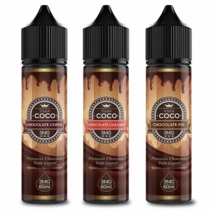 VAPE COCO E-JUICE 60ML- 3MG Crafted by E&B flavors, Vape Coco Vape Juice is a vape juice line inspired by all things chocolate. Made for box mod users, this decadent and rich e-liquid line is composed of three flavors: Chocolate Pie, Chocolate Caramel, and Chocolate Coffee. Needless to say, if you are a chocolate lover, this line is made just for you. Chocolate Coffee By Vape Coco 60ml will be a liquid well adjusted with rich chocolate and coffee. It is a gem that gives a glimpse of the bitterness of coffee in the sweetness. Chocolate Coffee by Vape COCO e juice, Bold, Strong Arabica bean based coffee with notes of chocolate and rich caramel. VAPE COCO E-JUICE 60ML- 3MG Brand Name: The Vape Bean EJuice Flavor: Chocolate, Caramel, Coffee VG/PG: 70%/30% Size: 60 ml Made in U.S.A Whether you are looking VAPE COCO PREMIUM CHOCOLATE LIQUID – 60ML or other flavor made by The Vape Bean EJuice here at DUBAI VAPE ZONE we can Provide you a massive collection of E liquid and Saltnic with best prices in UAE, Same Day Delivery in Abu Dhabi and next Day Delivery to Dubai, Sharjah, Ajman, Ras Al Khaimah, Al Ain & Ruwais .