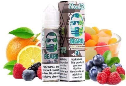 NO.42 BUY BEARD VAPE CO 60ML Review No. 42 By Beard Vape Co 60ml is a deliciously juicy fruit cup. The amazing ability to layer juicy fruit flavors so that the palate can explore sweet, tart and tangy tastes while refreshing their palate keeps vapers coming back for more. As you inhale, the palate will instantly feel refreshed, as tangy citrus fruits and juicy berries like blueberry and strawberry bathe the tongue. On the exhale, sweet flavors like apple and banana hit the sweet tooth with a hit of fruity sugar. No. 42 vape juice from Beard Vape Co comes in a medium-sized bottle and has a 70 percent VG and 30 percent PG base so that you can enjoy big and puffy clouds of vapor and a solid throat hit. So, if you’re looking for the very best fruit cocktail flavor out there, check out this sensation E-Liquid. Made with only the best ingredients, it’s gushing with juicy fruity goodness that will satisfy you all day long. No wonder it makes for a perfect ADV sensation. Package Contents Include: 1 x 60ml bottle of No. 42 by Beard Vape Co VG/PG: 70/30 Flavor Profile: Fruit Cup Whether you are looking  NO.42 BUY BEARD VAPE CO 60ML E-LIQUID – flavor made by The Vape Bean EJuice here atDubai vape zone we can Provide you a massive collection of E liquid and Saltnic with best prices in UAE, Same Day Delivery in Abu Dhabi and next Day Delivery to Dubai, Sharjah, Ajman, Ras Al Khaimah, Al Ain & Ruwais .