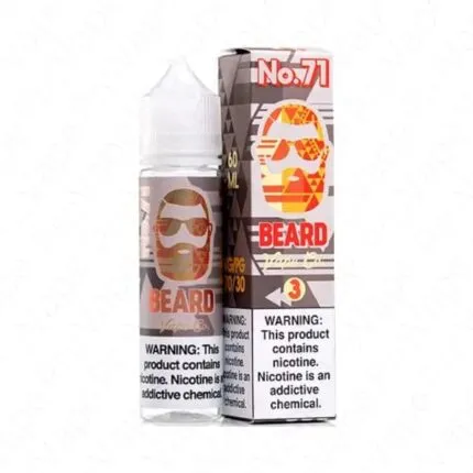NO 71 BUY BEARD VAPE CO 60 ML Review No. 71 by Beard Vape 60ml is a nostalgic and mouthwatering sensation of peach gummy candy. Juicy peach fanatics are always on the lookout for the most authentically peachy vape juice flavors out there. Beard Vape Co understands this quest very well. That is why they have given us No. 71 eliquid, which is exploding with juicy peach gummy candy flavor. Made with the very best ingredients, No. 71 e juice boasts the sweet and tangy notes that you would get when biting into a beautifully ripe peach. Beard Vape’s No. 71 vape juice is an exploration of succulent peach flavor. They have taken juicy, ripe peaches and coated them in sugar to create a gummy candy flavor that tastes simply sublime. If you crave peaches more than any other sweet treat, No. 71 e liquid is for you. Upon inhaling No. 71 e-juice, sugary peach flavor bursts onto the palate and satisfies the sweet tooth on impact. As you exhale, tangy notes of peachy goodness tickle the taste buds and satiate your cravings. No. 71 vape by Beard Vape Co comes in a medium-sized bottle. The 70 percent vegetable glycerin and 30 percent propylene glycol base allows you to blow thick clouds while enjoying a satisfying throat hit. No. 71 eliquid from Beard Vape Co is made for those who are serious about their peach flavors. No. 71 vape juice gives the taste buds that peach gummy candy flavor that they crave more than anything else. NO 71 BUY BEARD VAPE CO 60 ML  Brand Name: Beard Flavor: No.99 Flavor: Lemon Cookie, Raspberry Size: 60 ml Nicotine: 3mg, 6mg VG/PG: 70/30 Flavor Profile: Sweet and Sour, Peach, Candy