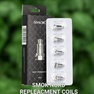 SMOK NORD REPLACEMENT COILS The Smok Nord Replacement Coil comes with regular 1.4ohm coil and mesh 0.6ohm coil. The 0.6ohm mesh coil is designed for subohm vaping for faster heating and massive clouds. And the 1.4ohm regular coil is designed for MTL vaping, which can help you enjoy throat hit with it. The Nord Coil fits for the Smok Nord Pod Kit and Smok Nord Pod. Just get it as a spare part. 5 pieces each pack. More about Tranzax : SMOK NORD REPLACEMENT COILS all At Tranzax we strive to stand out not just in the solutions we provide but making our customer our first priority. We know that switching from traditional smoking to something less conventional is a big step for an individual Customer service: Our customer service primarily revolve around people. The main aim of our staff at Tranzax is customer satisfaction. We take pride in services we deliver and in the manner, we deliver that always makes the customer happy. You can see for your self what people has to about our service in our reviews. Vape shop in Dubai Looking out for an amazing vape experience? You are the right place, no matter which city of Dubai are you from, Tranzax Vapors offers you a wide collection of vapes, pod mods, pod kits, Juul kits and Juul pods, E-juices freebase nicotine as well as Nicotine salt.our Variety and quality: Being one of the most pioneer vape store in Dubai,  we at Tranzax vapors endeavour to achieve sustainability, launch new and effective products and cater the industry to grow. We are currently distributing 5 E-liquid brands in Dubai  and have more than 90 brands on shelf, available for walk-in customers and for sale all across Dubai. check  some of the most best selling saltnic e-juices we have.
