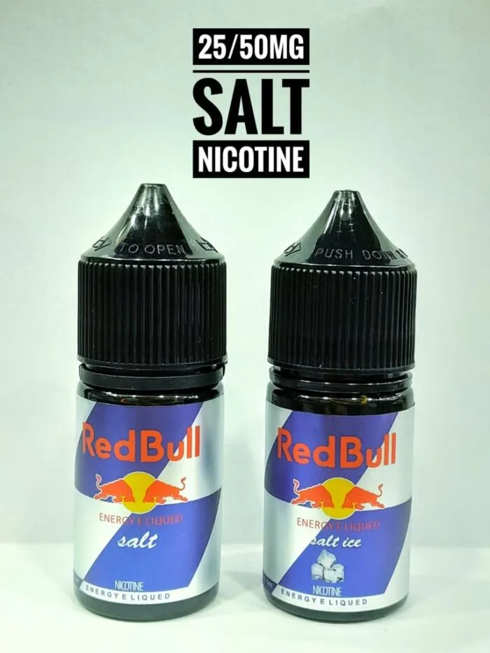 RED BULL E-JUICE ENERGY SALTNIC Red bull energy Salt Nic has a unique formula and effect. It gives energy and vitalizes the body after exertion and improves concentration and reaction capacities. Ingredients – Water, Sucrose, Glucose, Taurine, Acidifier Citric Acid, Acidity Regulator Sodium Citrate, Caffeine, Glucuronolactone, Inositol, Vitamins (Niacin, Pantothenic Acid, Vitamin B6, Vitamin B12), Sweetener Sucralose, Antioxidant Ascorbic Acid, Flavourings, Colours (Caramel, Riboflavin) Red Bull Salt Nic A fiery, sweet-scented, clear copper smell. Many people are familiar with each other. Delicious, mild cold. Remember Red Bull always boost your energy capacity. RED BULL E-JUICE ENERGY SALTNIC Features: Brand Name : Energy E-liquid Series: Premium Flavor: VG/PG: 50VG/50PG Nicotine Strength: 25mg, 50mg Content: 30ml Cap: Child Resistant