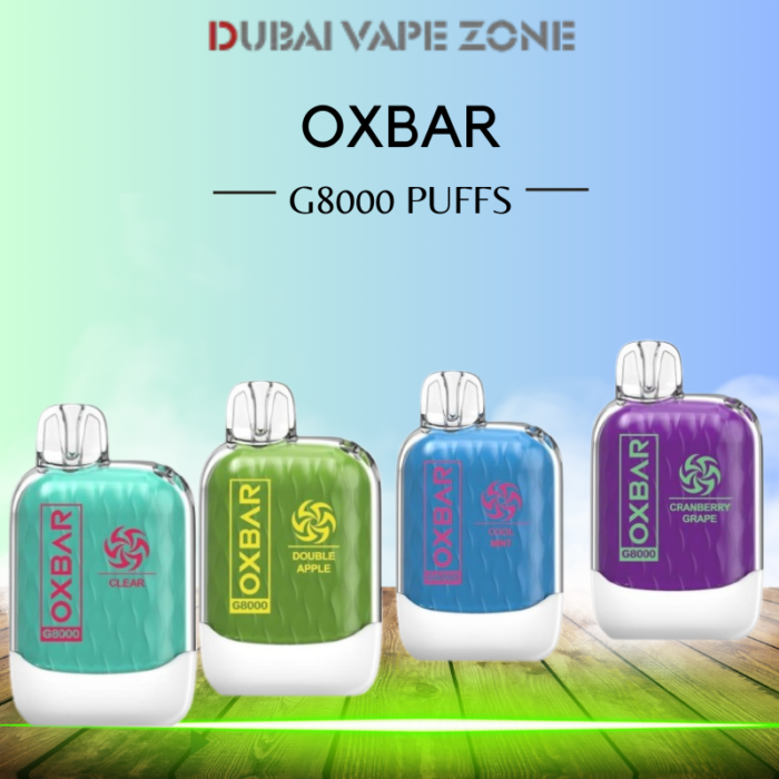 Oxva Oxbar G8000 DiOxva  Oxbar G8000 Puffs Disposable Vape is a revolutionary vaping device that combines style, performance, and convenience. With an emotional 8000- air capacity, this disposable vape ensures that you ’ll have a long- lasting and satisfying vaping experience. Its transparent polycarbonate design adds a touch of ultramodern fineness. Equipped with a important 650mAh Type- C rechargeable battery, you can enjoy a harmonious and dependable vaping session without fussing about running out of power. Thepre-filled 16 ml liquid tank contains a 5 %nicotine attention with a Mesh Coil of1.2 ohm, delivering a smooth and satisfying nicotine megahit. also, the included brand rope adds a accessible and swish way to keep your OXBAR G8000 Airs within easy reach. Whether you ’re a seasoned vaper or just starting your vaping trip, the OXBAR G8000 Puffs Disposable Vape is sure to impress with its emotional features and satiny design. OXBAR G8000 Puffs DISPOSABLE VAPE Features: Battery: Internal Rechargeable Battery (650mAh) USB Type-C Charging Port (0.5A) Coil Resistance: 1.2ohm Coil Type: Mesh Coil Output Power: Not Specified Material: Polycarbonate LED Puff Indicator OXVA OXBAR G8000 DISPOSABLE VAPE Specifications: 25.4mm (Depth) Weight: 72g E-Juice Capacity: 16ml PG/VG Ratio: Not Specified Nicotine Strength: 50mg Nic Salt E-Juice Draw-activated 8000 Puff Capacit OXVA OXBAR G8000 DISPOSABLE VAPE Flavors: Avocado Nana Double Apple Fanta Strawberry Kiwi Passion Kick Mad Blue Sea Salt Lemon Mango Peach Rainbow Skittles Peach Ice Watermelon Slushie Virginia Tobacco Triple Melon Blast Cranberry Grape Clear Sakura Grape Strawnana Cool Mintsposable Vape