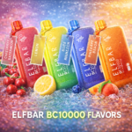 Elf Bar BC10000 disposable vape with power and e-liquid display
